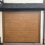 After Installation of Oak Effect Insulated Sectional Garage Door-Prees-Whitchurch