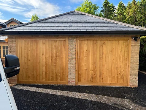 Wooden Garage Door conversion in Dorrington, nr Shrewsbury